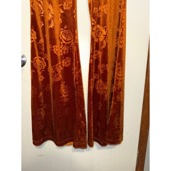 NWT CIDER HANDPICKED FLOWERS VELVET FLARE TROUSERS SIZE XL - Picture 10 of 13